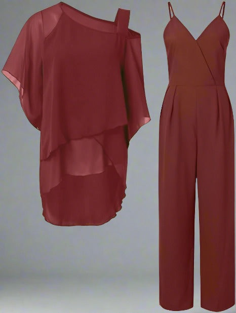 Elegant Evening Chiffon Set for Luxurious Occasions