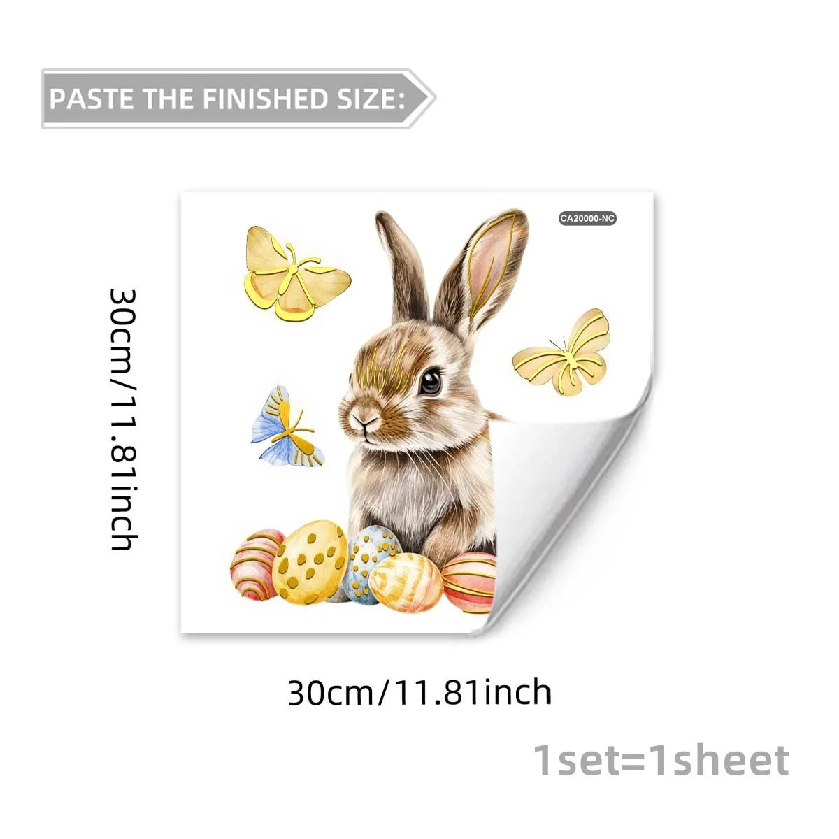 Easter Window Stickers with Vibrant Rabbits & Eggs | Spring Decor