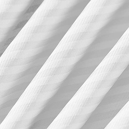 Cooling Pillowcase Set of 2 – Silky White Stripe Design, Q-Max 0.3 Technology