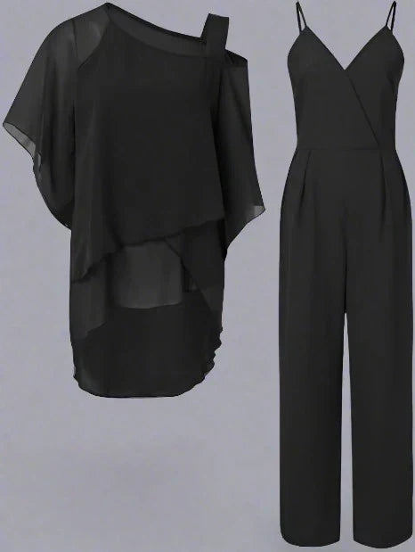 Elegant Evening Chiffon Set for Luxurious Occasions