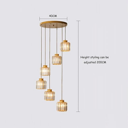 Elegant Grand Ceiling Light – Vintage Crystal Staircase Chandelier