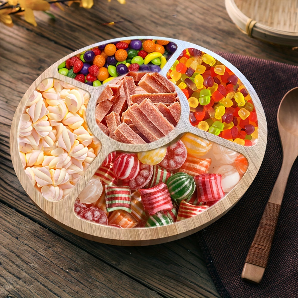 Stylish Round Bamboo Snack Board for Kitchen Use
