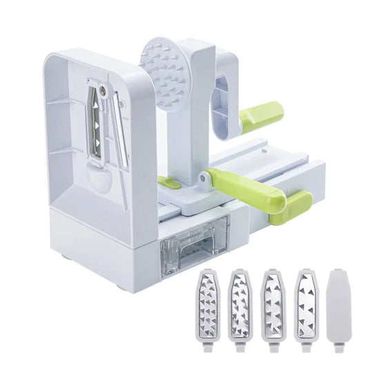 5-in-1 Vegetable Slicer with Stainless Steel Blades – Rotatable, Foldable Design