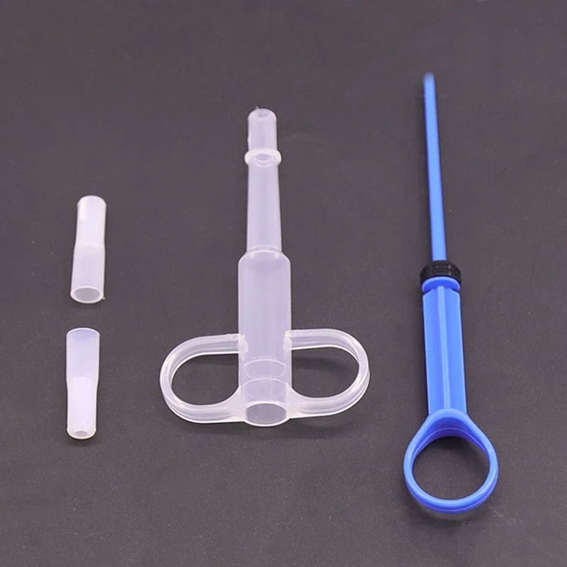 Pet Medication Dispenser with Soft Silicone Tip | Dual Nozzles for Pills & Liquids | Effortless Dosing