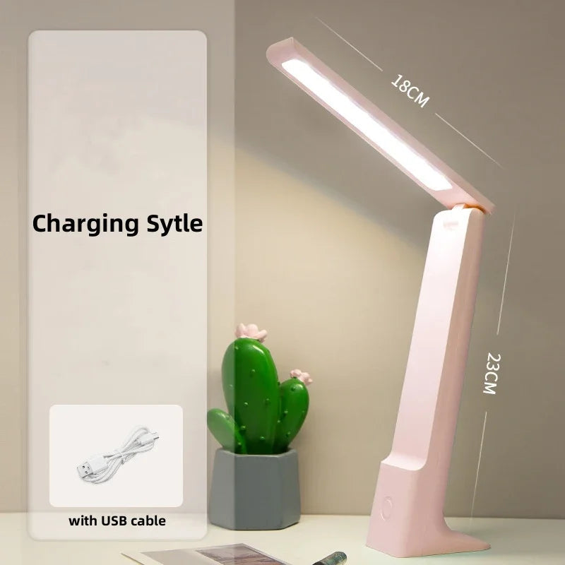 LED Table Lamp with Touch Control, Dimmable, 3 Light Colors, 20 Hour Battery, White/Pink/Blue