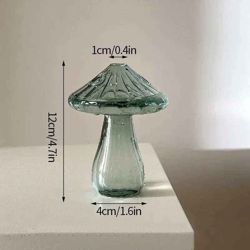 Mushroom-Shaped Glass Vase for Hydroponics | Decorative Table Terrarium