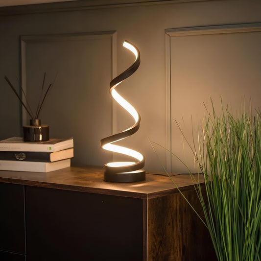 Dimmable LED Table Lamps in Modern Spiral Design