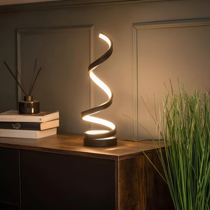 Touch-Controlled Dimmable LED Table Lamp – USB Powered Spiral Design