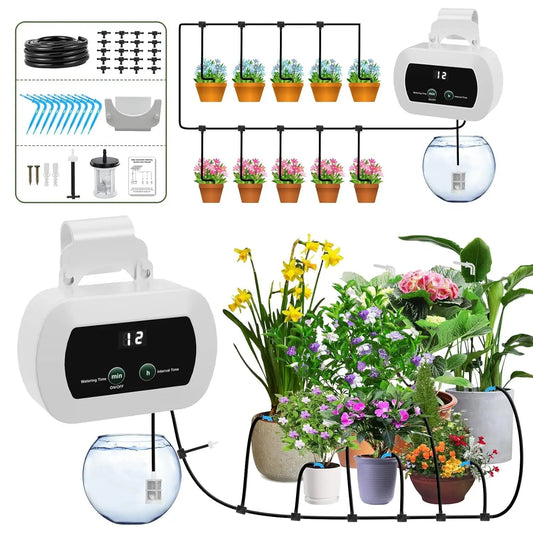 Automated Drip Irrigation System with USB – 300 Programmable Settings for Indoor Use