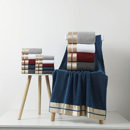 Soft Luxury Bathroom Towel Set Collection in Golden Weave