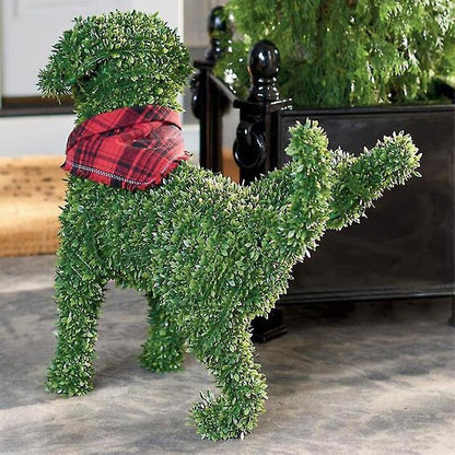 Topiary of Decorative Dog Urinating Figure