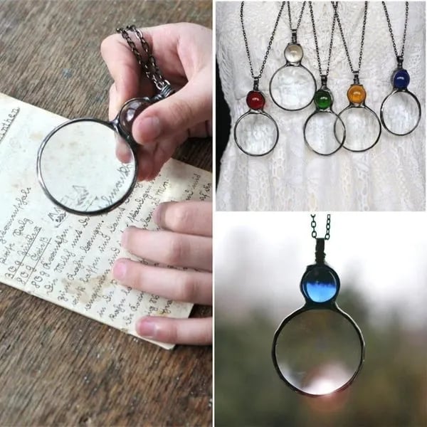 Necklace Featuring a Magnifying Pendant
