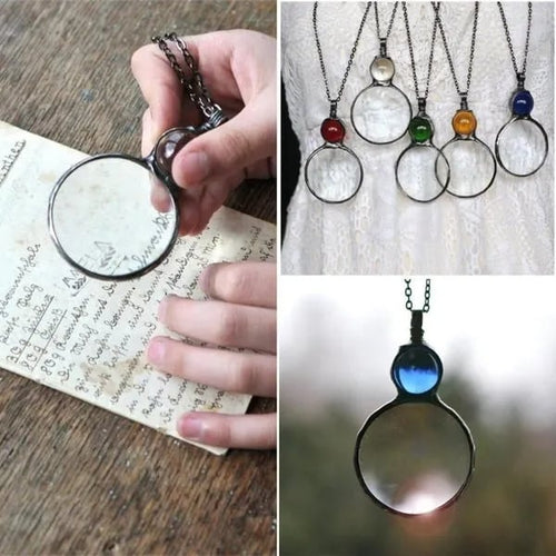 Necklace Featuring a Magnifying Pendant