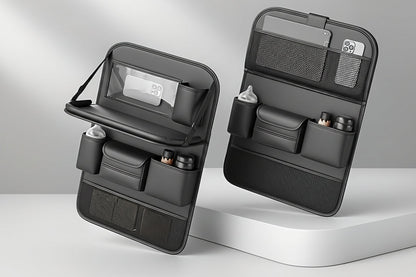 Sleek Leather Car Seat Back Organizer for Ultimate Convenience