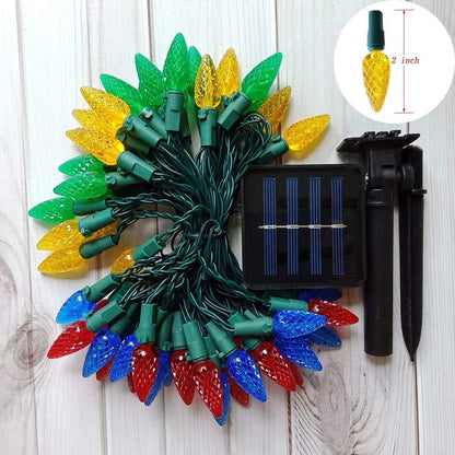 Solar-Powered Strawberry String Lights | 8 Color Changing Modes | Ideal for Garden, Balcony & Christmas