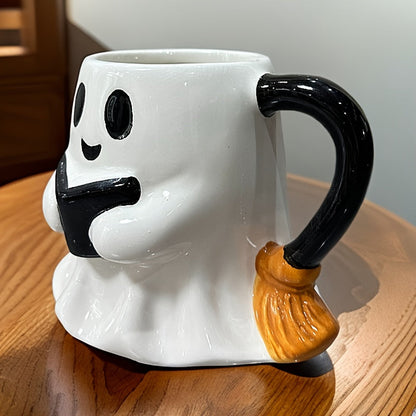 Ceramic Mug featuring Laughing Ghost Design for Halloween