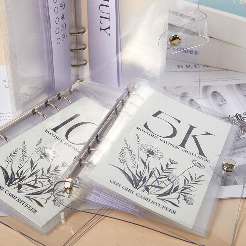 Money-Saving Challenge Binder with 12-Month Envelopes