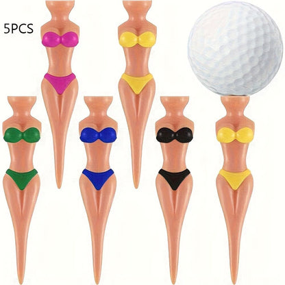 Novelty Golf Tees Set for Bikini Lovers - 5 Pieces