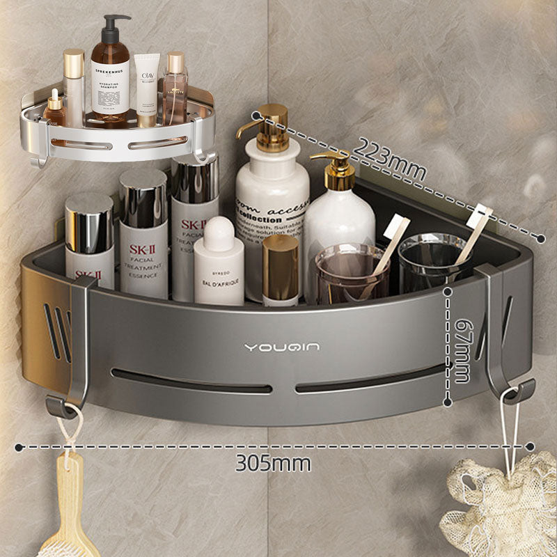 Self-Adhesive Bathroom Corner Shelf – Aluminum Storage Solution without Drilling