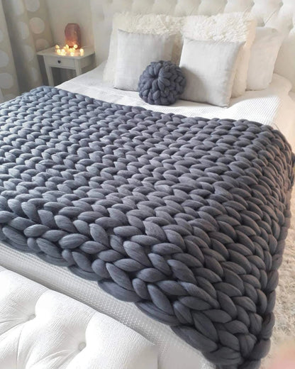 Cozy Thick Knit Throw Blanket