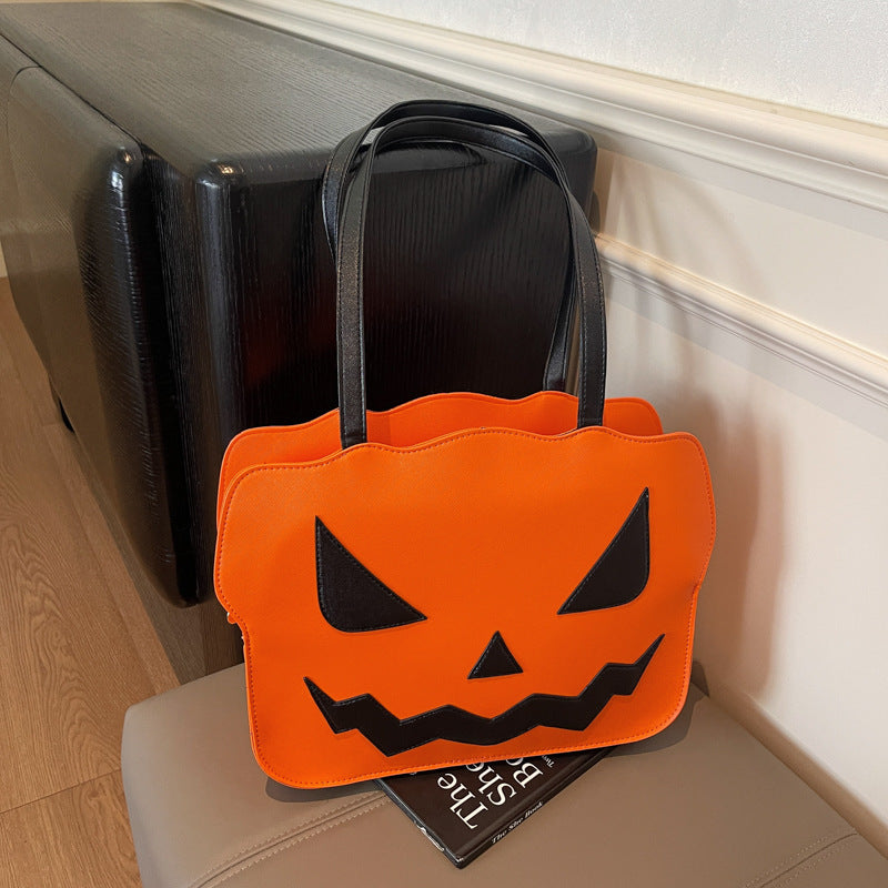Halloween Shoulder Bag – Messenger Style in Black and Orange Design