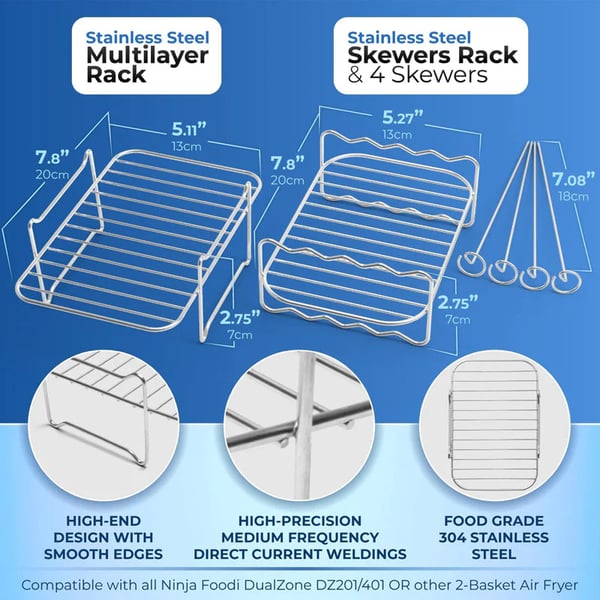 Multi-Layer Air Fryer Rack with Mini Pans