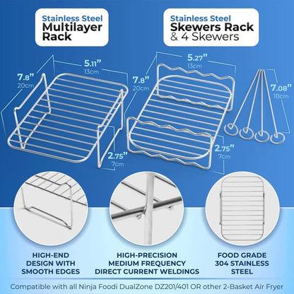 Multi-Layer Air Fryer Rack with Mini Pans