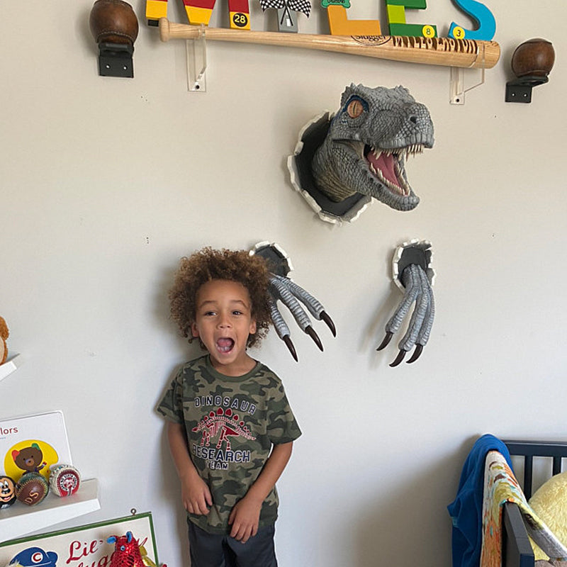 Wall Decor Featuring Bursting Velociraptor Design
