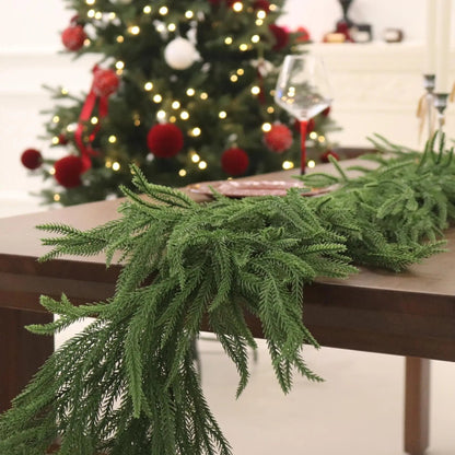 180 cm Artificial Norfolk Pine Christmas Garland | Realistic Holiday Decoration for Fireplace and Table