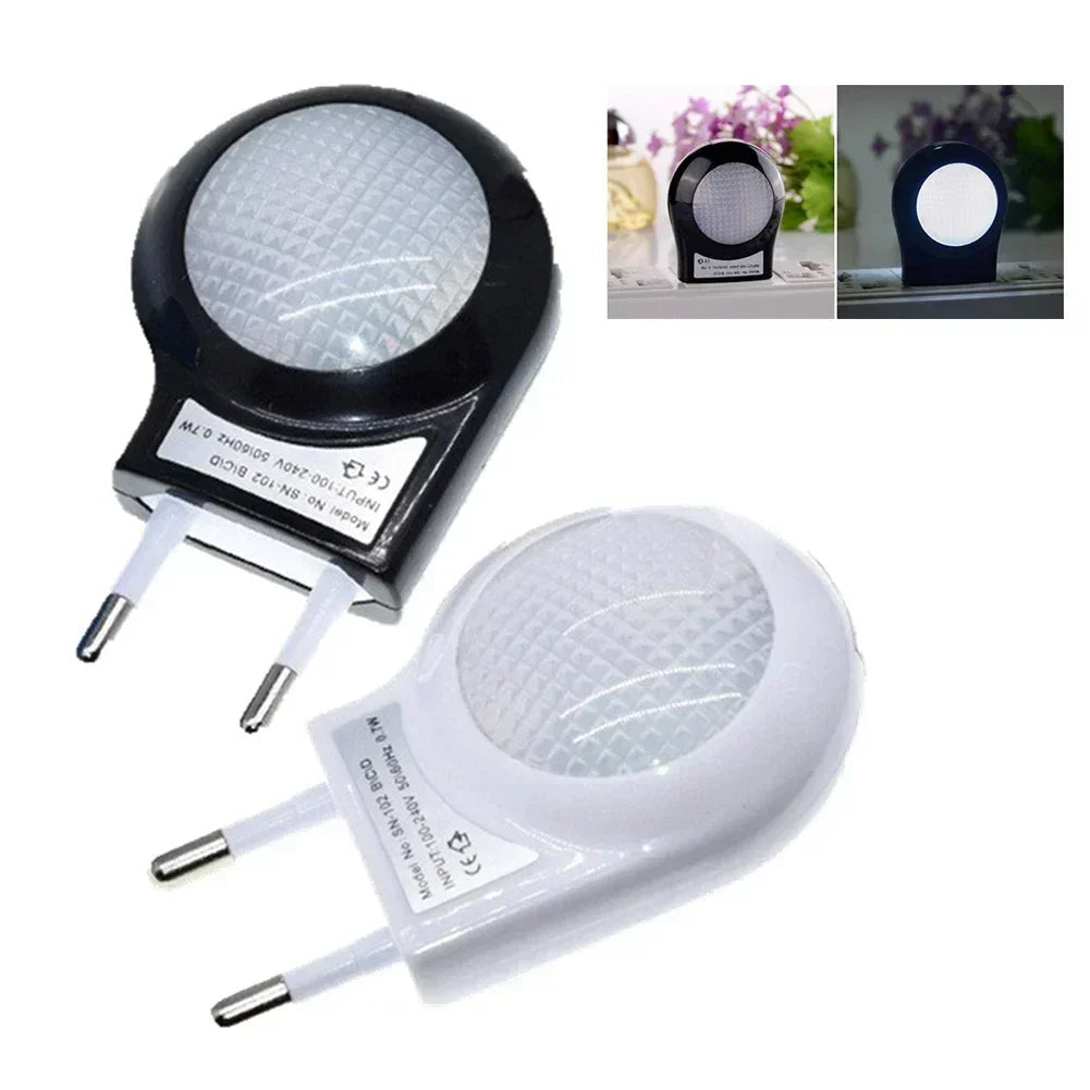 Mini Night Light with Light Sensor & EU Plug – Automatic LED Wall Lamp for Nursery & Bedroom, Soft Warm Light