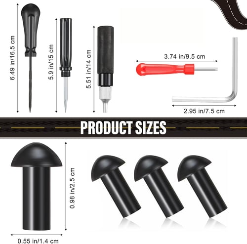 Ultimate Tire Repair Kit for Tubeless Tires | 12 Seal Plugs & Tools for Quick Fixes | Optional Tire Pump