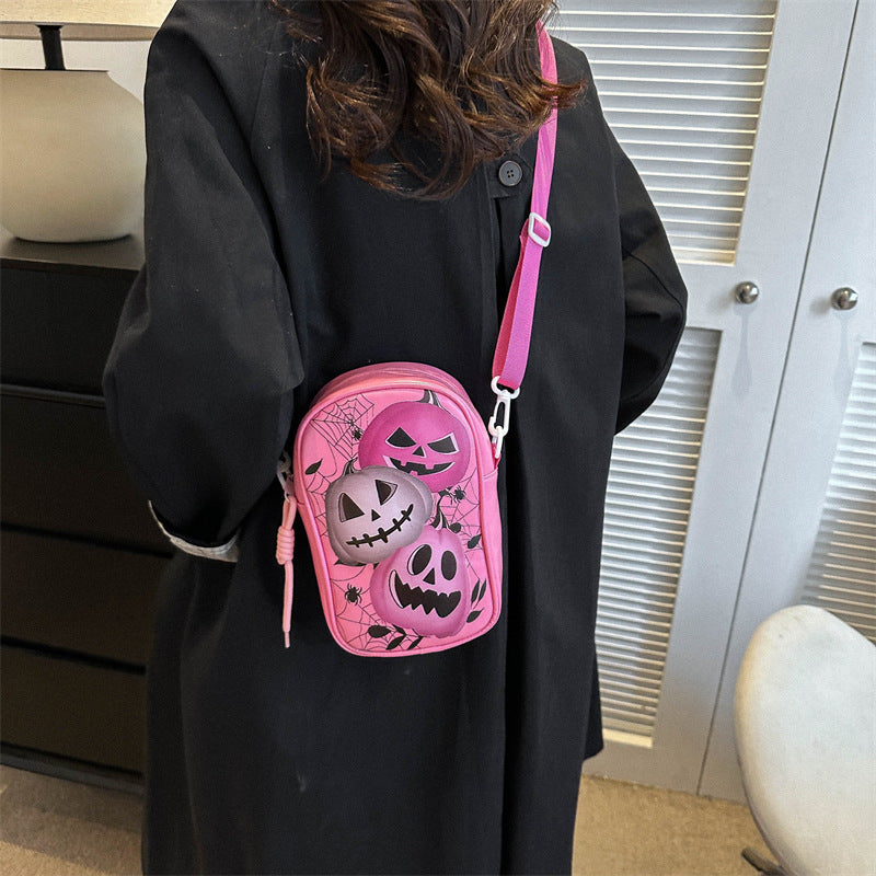 Halloween-Themed Shoulder Handbag – Spooky Design