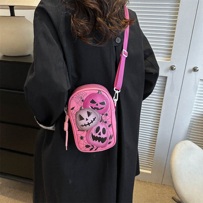 Halloween-Themed Shoulder Handbag – Spooky Design