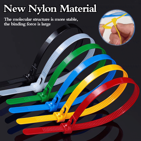 Reusable Nylon Cable Ties with Self-Locking Feature – 100 Pack