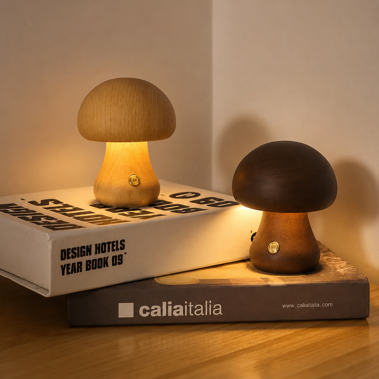Wooden Desk Lamp with Rechargeable Battery