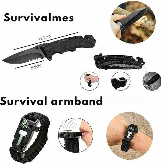 15-in-1 Outdoor and Emergency Survival Kit with Solar Light and Tools - Compact and Waterproof