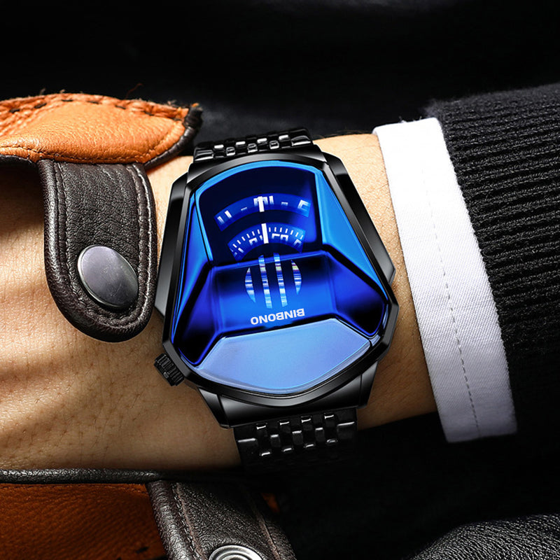 Men's Quartz Watch with Diamond Design