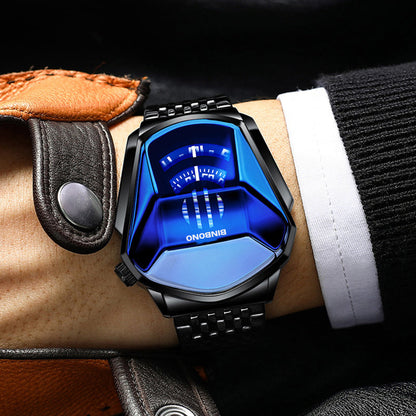 Men's Quartz Watch with Diamond Design