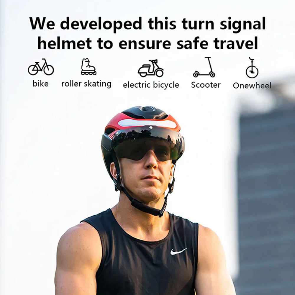 Smart LED Bicycle Helmet with Turn Signals and Triple Layer Safety