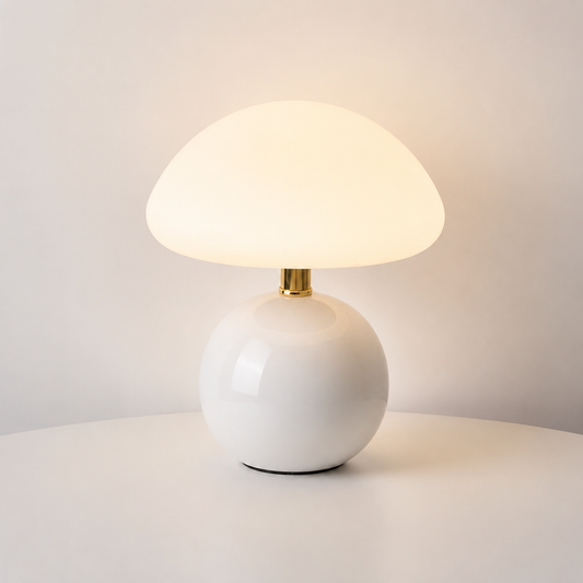 Ceramic Base Mushroom-Shaped Table Lamp