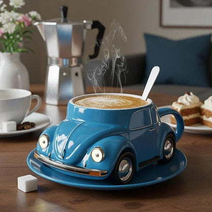 Ceramic Coffee Mug with Retro Car Design – Unique 3D Style for Beverages