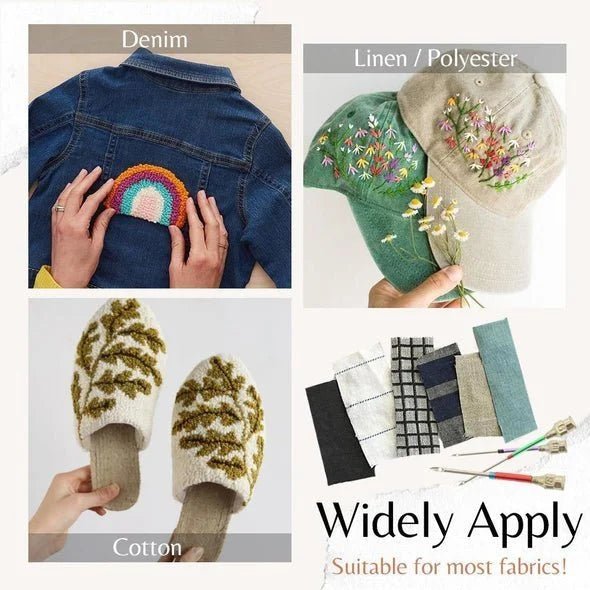 Complete Stitching Kit with 3 Needles & 2 Threaders | Perfect for Home Décor & Creative Projects