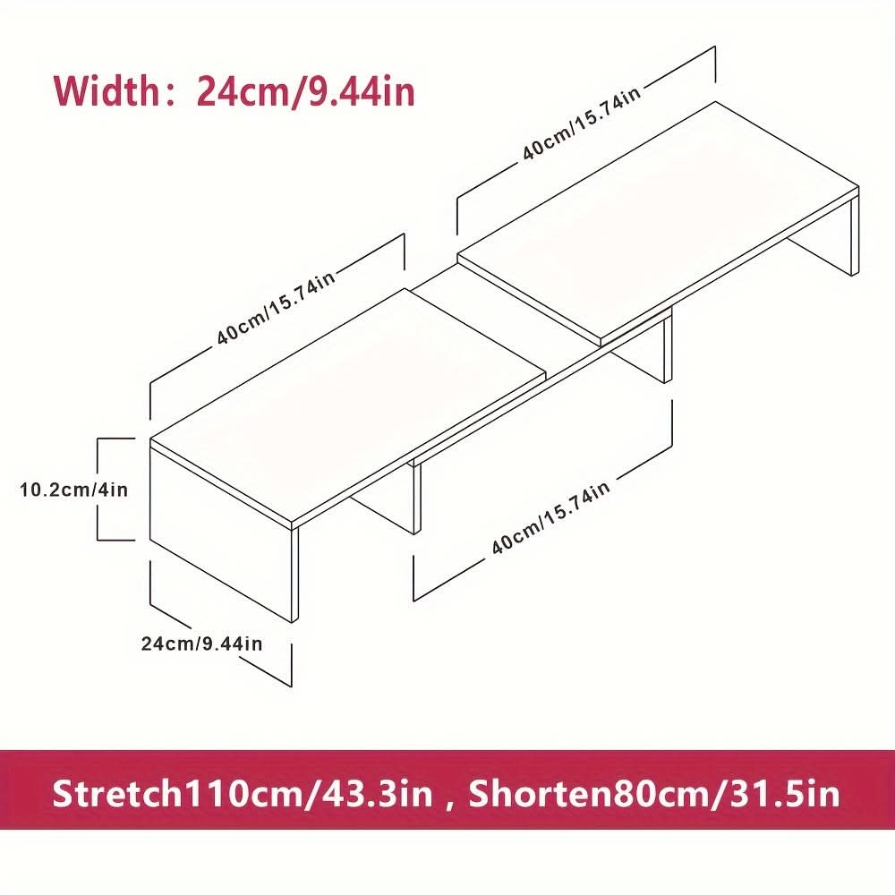 Adjustable Dual Monitor Stand with Laptop Tray and Workspace Organizer
