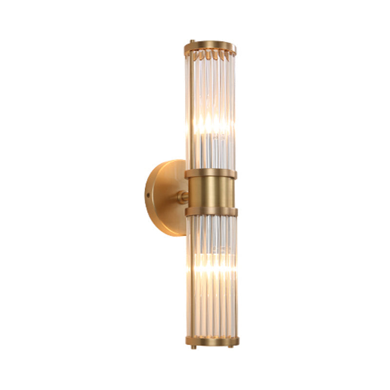Modern Golden Wall Sconce with Clear Crystal Shade for Corridor Lighting