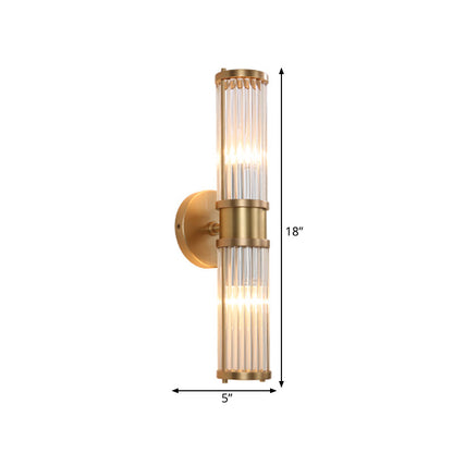 Modern Golden Wall Sconce with Clear Crystal Shade for Corridor Lighting