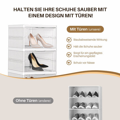 Stackable Storage Boxes for Shoes – 6 Layer Organizer