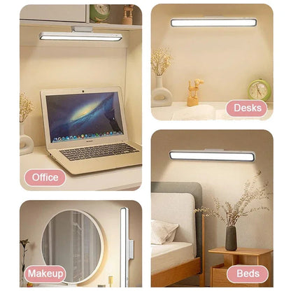 LED Desk Lamp with USB Rechargeable, Magnetic, Dimmable, Remote Control, 3000–6000K