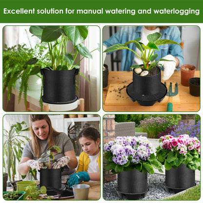 Self-Watering Plant Saucer Set | 2.8L Reservoir Capacity | Pack of 4