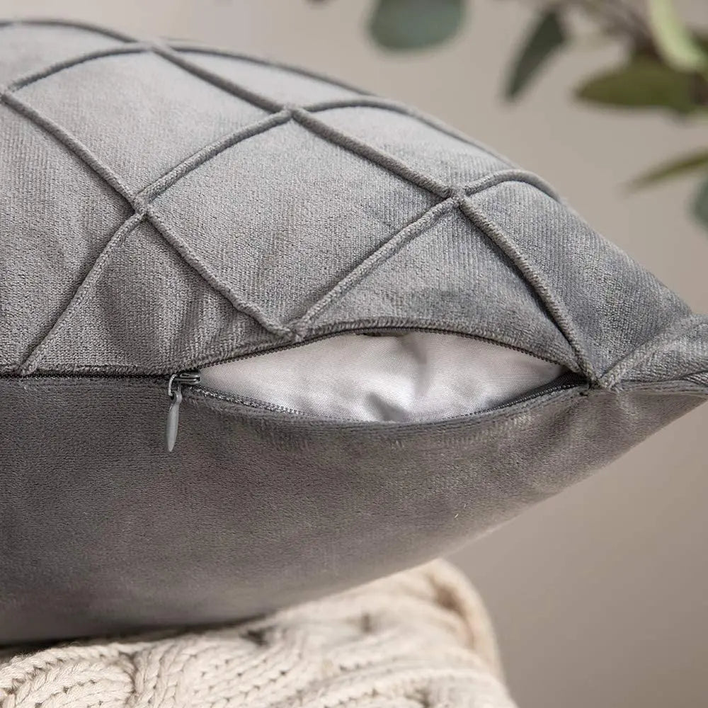 Plaid Velvet Cushion Cover in Scandinavian Design | 30x50 cm, 45x45 cm, 50x50 cm