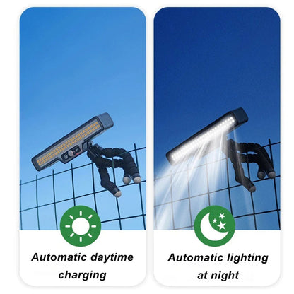 Solar LED Motion Sensor Light with Flexible Stand – Waterproof for Garden & Camping